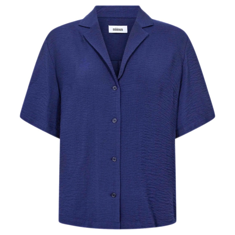 Minimum Karen-Louise Short Sleeve Blouse Medieval Blue Size S